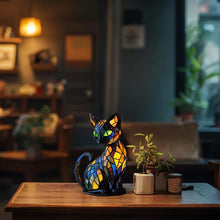 Lade das Bild in den Galerie-Viewer, Leuchtkatze – handgefertigte Lampe, die Herzen erstrahlen lässt