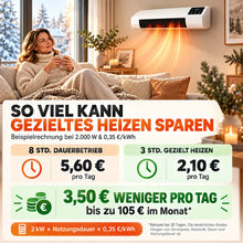 Lade das Bild in den Galerie-Viewer, FreiKlima Pro – energiesparende tragbare Komfortheizung mit hoher Heizleistung & Sicherheitssystem ohne Installation | Bis 51 m²