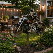 Lade das Bild in den Galerie-Viewer, Flammenreiter – Chopper-Windrad aus Edelstahl Handgemacht 85 cm