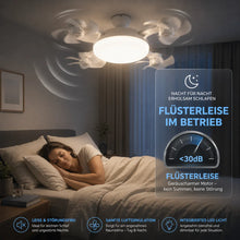 Carica l'immagine nel visualizzatore di Gallery, FreiKlima Pro Klimaventilator 2in1 – 4-Flügel einklappbarer Deckenventilator mit Kühlfunktion, Licht & Fernbedienung