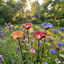 Lade das Bild in den Galerie-Viewer, Magische Bienenblüten – Wetterfeste Keramik-Tränken, 4er-Set