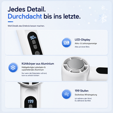 Carica l'immagine nel visualizzatore di Gallery, EisLuft Pro™ - Persönlicher Ventilator mit aktiver Sofortkühlung — 199 Stufen, ein Knopfdruck, sofort spürbar kühler.
