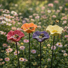 Lade das Bild in den Galerie-Viewer, Magische Bienenblüten – Wetterfeste Keramik-Tränken, 4er-Set
