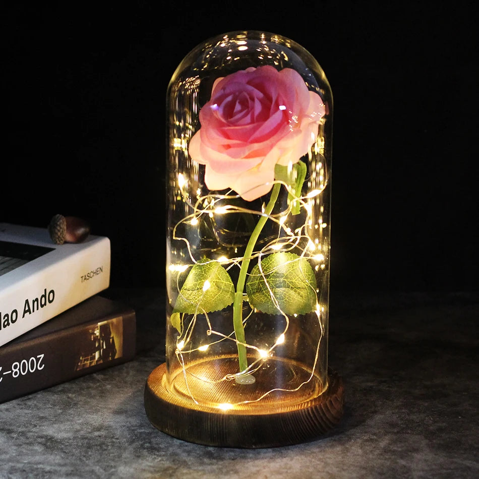 Die ewige Rose - ein Geschenk, das immer leuchtet - Rosa Rose