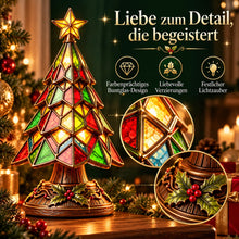 Carica l'immagine nel visualizzatore di Gallery, WeihnachtsGlanz – leuchtender Weihnachtsbaum im Buntglas-Stil
