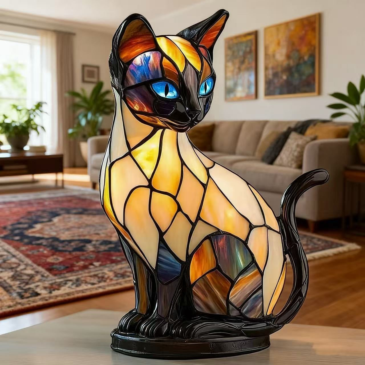Luna Leuchtkatze – handgefertigte Lampe, die Herzen erstrahlen lässt