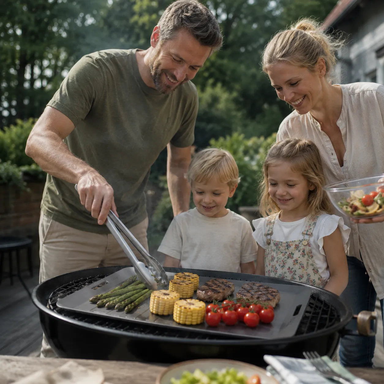 TitanPure Pro — Set per vassoio da griglia Camping & BBQ | Senza PFAS | Con pinza