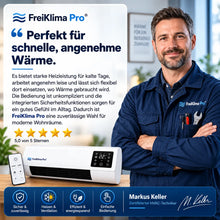 Lade das Bild in den Galerie-Viewer, FreiKlima Pro – energiesparende tragbare Komfortheizung mit hoher Heizleistung &amp; Sicherheitssystem ohne Installation | Bis 51 m²
