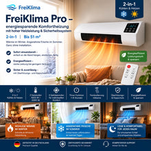 Lade das Bild in den Galerie-Viewer, FreiKlima Pro – energiesparende tragbare Komfortheizung mit hoher Heizleistung &amp; Sicherheitssystem ohne Installation | Bis 51 m²
