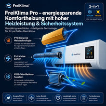Lade das Bild in den Galerie-Viewer, FreiKlima Pro – energiesparende tragbare Komfortheizung mit hoher Heizleistung &amp; Sicherheitssystem ohne Installation | Bis 51 m²

