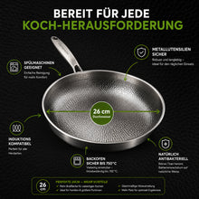 Lade das Bild in den Galerie-Viewer, TitanPur Pro – Beschichtungsfreie Titanpfanne ohne PFAS &amp; PTFE | 26 cm
