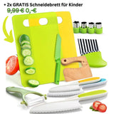 Set da cucina Montessori per bambini, sicuro e biologico, incl. 2 taglieri GRATIS per bambini